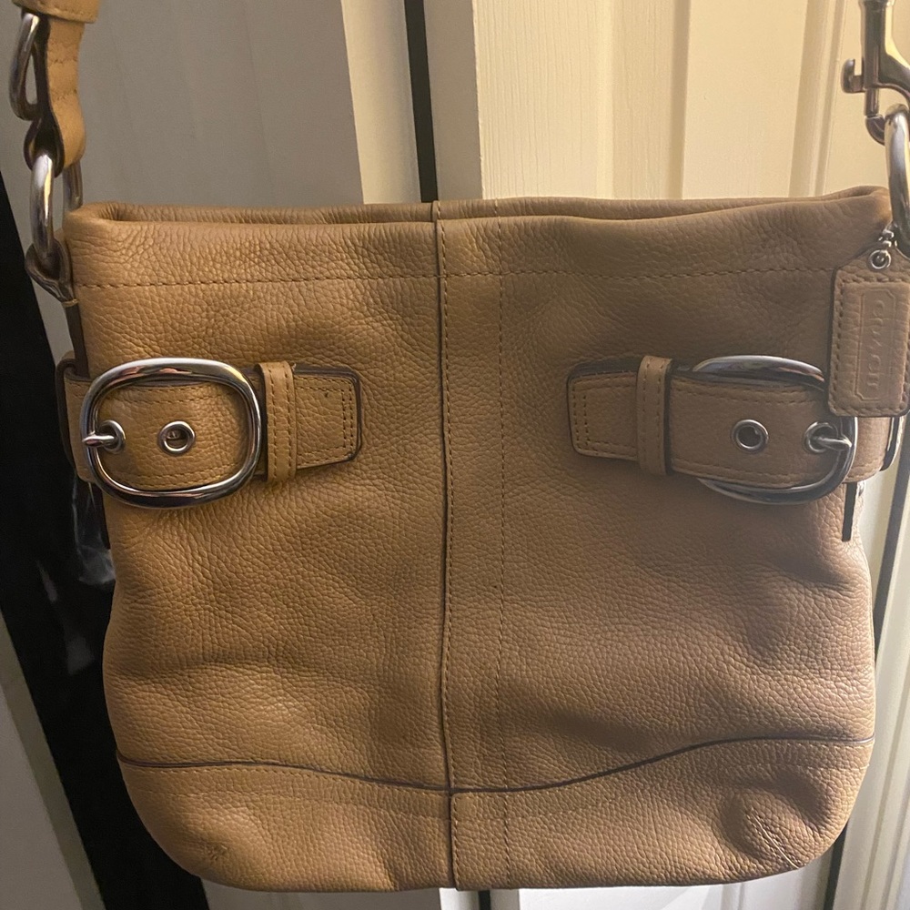 Coach Carmel Leather Zipper Duffle Crossbody Bag Vintage